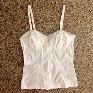 Vintage White lace bustier spaghetti top🍒✨